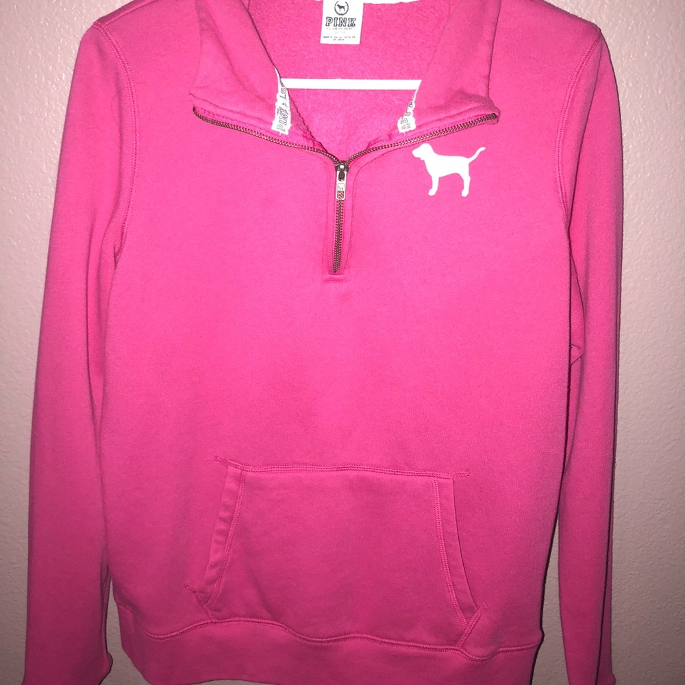 PINK half zip up hoodie